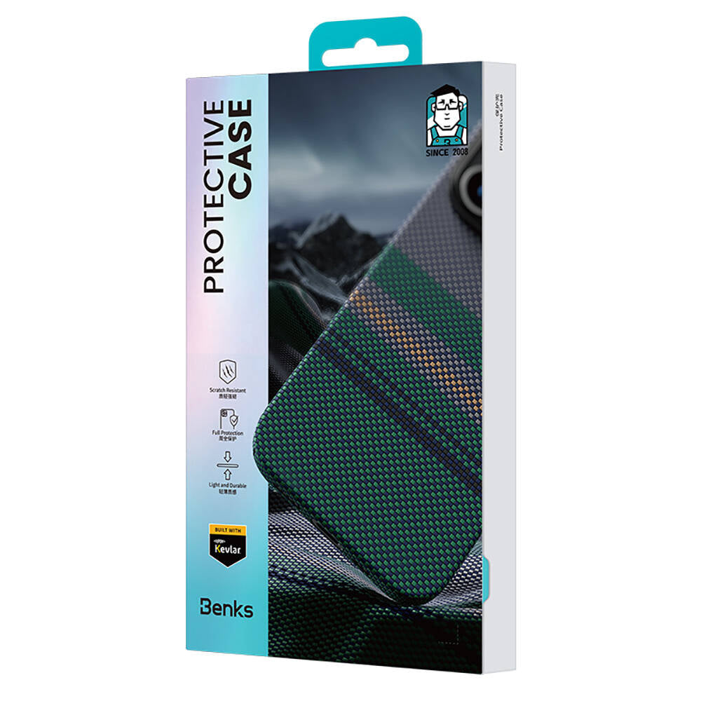 iPhone 16 Pro Max Kılıf M-safe Şarj Özellikli Karbon Fiber Tasarımlı Benks Aurora ArmorAir Kevlar Kapak
