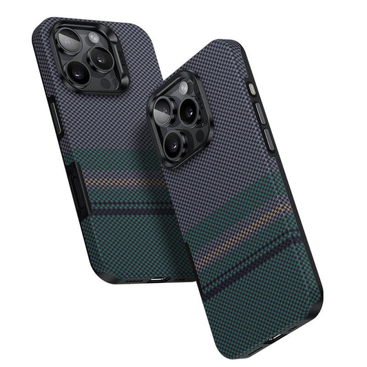 iPhone 16 Pro Max Kılıf M-safe Şarj Özellikli Karbon Fiber Tasarımlı Benks Aurora ArmorPro Kevlar Kapak
