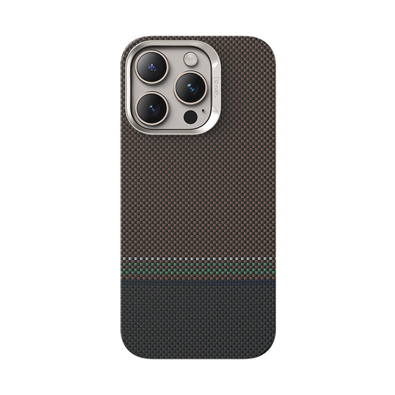 iPhone 16 Pro Max Kılıf M-safe Şarj Özellikli Karbon Fiber Tasarımlı Benks Prestige ArmorAir Kevlar Kapak