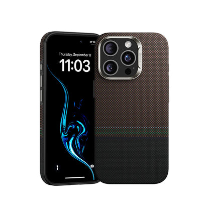 iPhone 16 Pro Max Kılıf M-safe Şarj Özellikli Karbon Fiber Tasarımlı Benks Prestige ArmorPro Kevlar Kapak