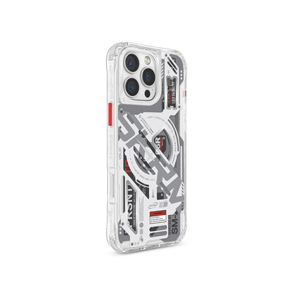 iPhone 16 Pro Max Kılıf M-safe Şarj Özellikli Katmanlı Makine Temalı SkinArma Ekho Kapak