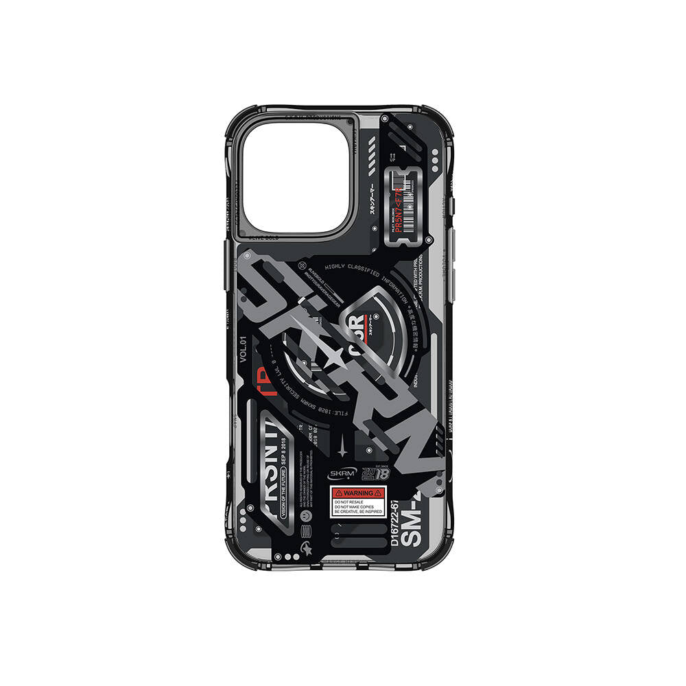 iPhone 16 Pro Max Kılıf M-safe Şarj Özellikli Katmanlı Makine Temalı SkinArma Ekho Kapak