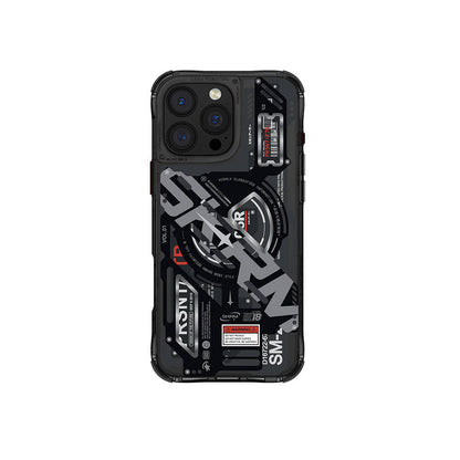 iPhone 16 Pro Max Kılıf M-safe Şarj Özellikli Katmanlı Makine Temalı SkinArma Ekho Kapak
