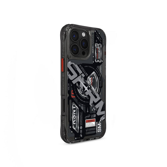 iPhone 16 Pro Max Kılıf M-safe Şarj Özellikli Katmanlı Makine Temalı SkinArma Ekho Kapak
