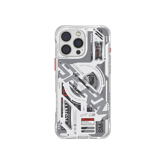 iPhone 16 Pro Max Kılıf M-safe Şarj Özellikli Katmanlı Makine Temalı SkinArma Ekho Kapak