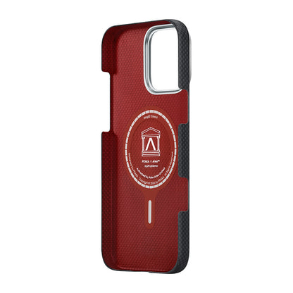 iPhone 16 Pro Max Kılıf M-safe Şarj Özellikli Lumintex Teknolojili Fosforlu Aramid Fiber Pitaka Tactile Woven Aries Serisi NoProblemo Kapak