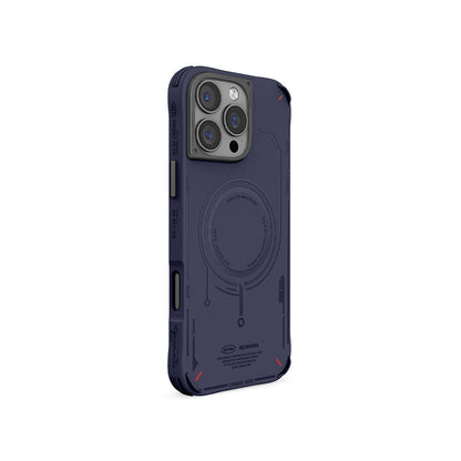 iPhone 16 Pro Max Kılıf M-safe Şarj Özellikli Metal Kamera Çerçeveli Skinarma Mecha Serisi Kapak