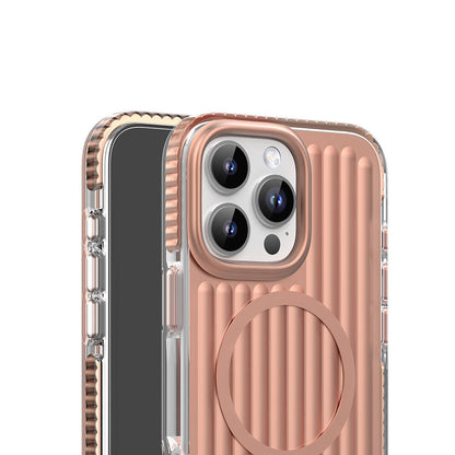 iPhone 16 Pro Max Kılıf M-safe Şarj Özellikli Oyuklu Tasarım Mutural Bumpy Clear Kapak