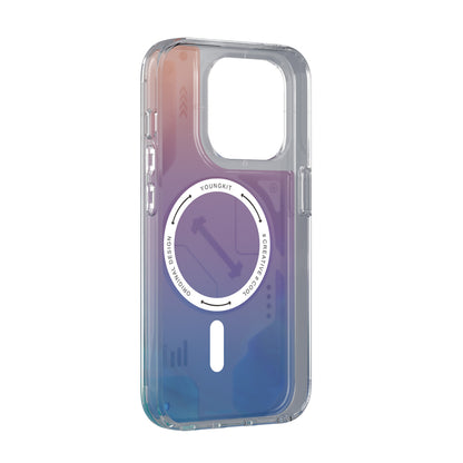 iPhone 16 Pro Max Kılıf M-safe Şarj Özellikli Parlak Kumlu Sıvılı Tasarımlı Galaxy Fantasy Serisi Kapak