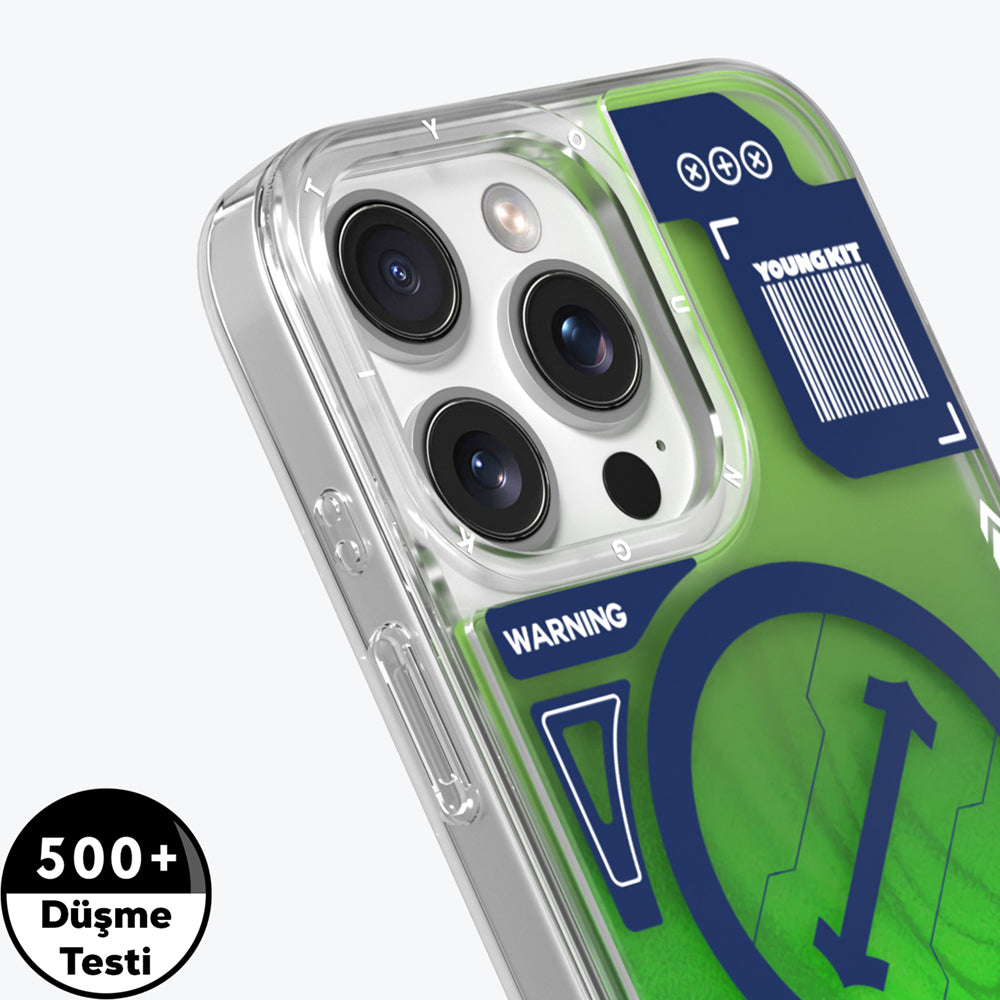 iPhone 16 Pro Max Kılıf M-safe Şarj Özellikli Parlak Kumlu Sıvılı Tasarımlı Galaxy Fantasy Serisi Kapak