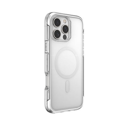iPhone 16 Pro Max Kılıf M-safe Şarj Özellikli Raptic Air Serisi Airbag Tasarımlı Metal Köşelikli Şeffaf Kapak