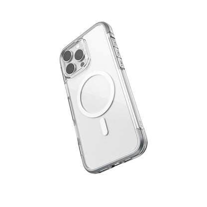 iPhone 16 Pro Max Kılıf M-safe Şarj Özellikli Raptic Air Serisi Airbag Tasarımlı Metal Köşelikli Şeffaf Kapak