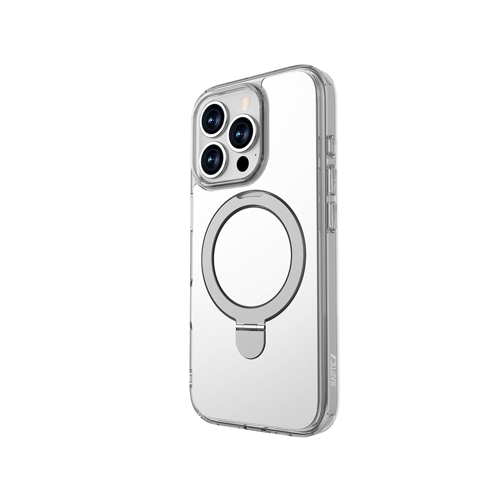 iPhone 16 Pro Max Kılıf M-safe Şarj Özellikli Raptic Air Stand Serisi Aynalı Arka Yüzey Standlı Kapak