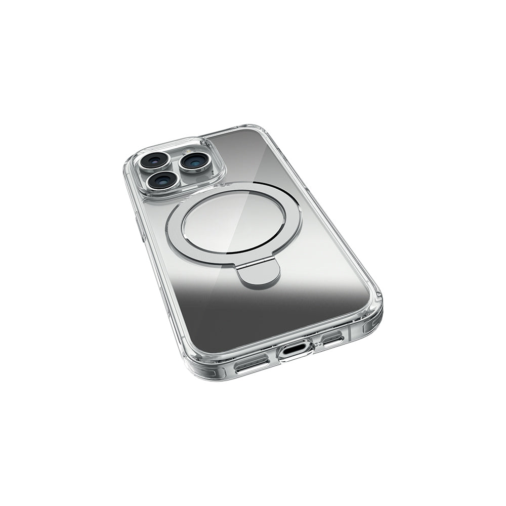 iPhone 16 Pro Max Kılıf M-safe Şarj Özellikli Raptic Air Stand Serisi Aynalı Arka Yüzey Standlı Kapak