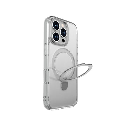 iPhone 16 Pro Max Kılıf M-safe Şarj Özellikli Raptic Air Stand Serisi Buzlu Transparan Tasarımlı Standlı Kapak