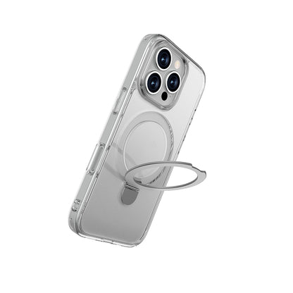 iPhone 16 Pro Max Kılıf M-safe Şarj Özellikli Raptic Air Stand Serisi Buzlu Transparan Tasarımlı Standlı Kapak