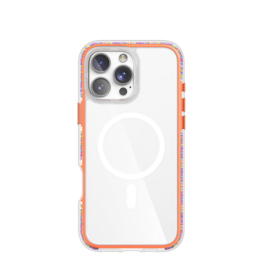 iPhone 16 Pro Max Kılıf M-safe Şarj Özellikli Raptic AirJoy Serisi Boncuk Tasarımlı Şeffaf Kapak