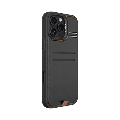 iPhone 16 Pro Max Kılıf M-safe Şarj Özellikli Raptic Slim Wallet Serisi Deri Görünümlü Kartlıklı Standlı Kapak