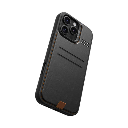 iPhone 16 Pro Max Kılıf M-safe Şarj Özellikli Raptic Slim Wallet Serisi Deri Görünümlü Kartlıklı Standlı Kapak
