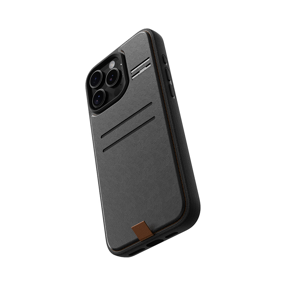 iPhone 16 Pro Max Kılıf M-safe Şarj Özellikli Raptic Slim Wallet Serisi Deri Görünümlü Kartlıklı Standlı Kapak
