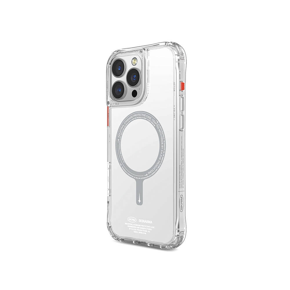 iPhone 16 Pro Max Kılıf M-safe Şarj Özellikli Şeffaf Airbag Tasarımlı Skinarma Saido Kapak