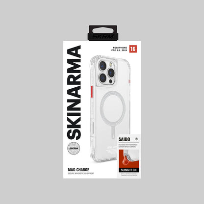 iPhone 16 Pro Max Kılıf M-safe Şarj Özellikli Şeffaf Airbag Tasarımlı Skinarma Saido Kapak