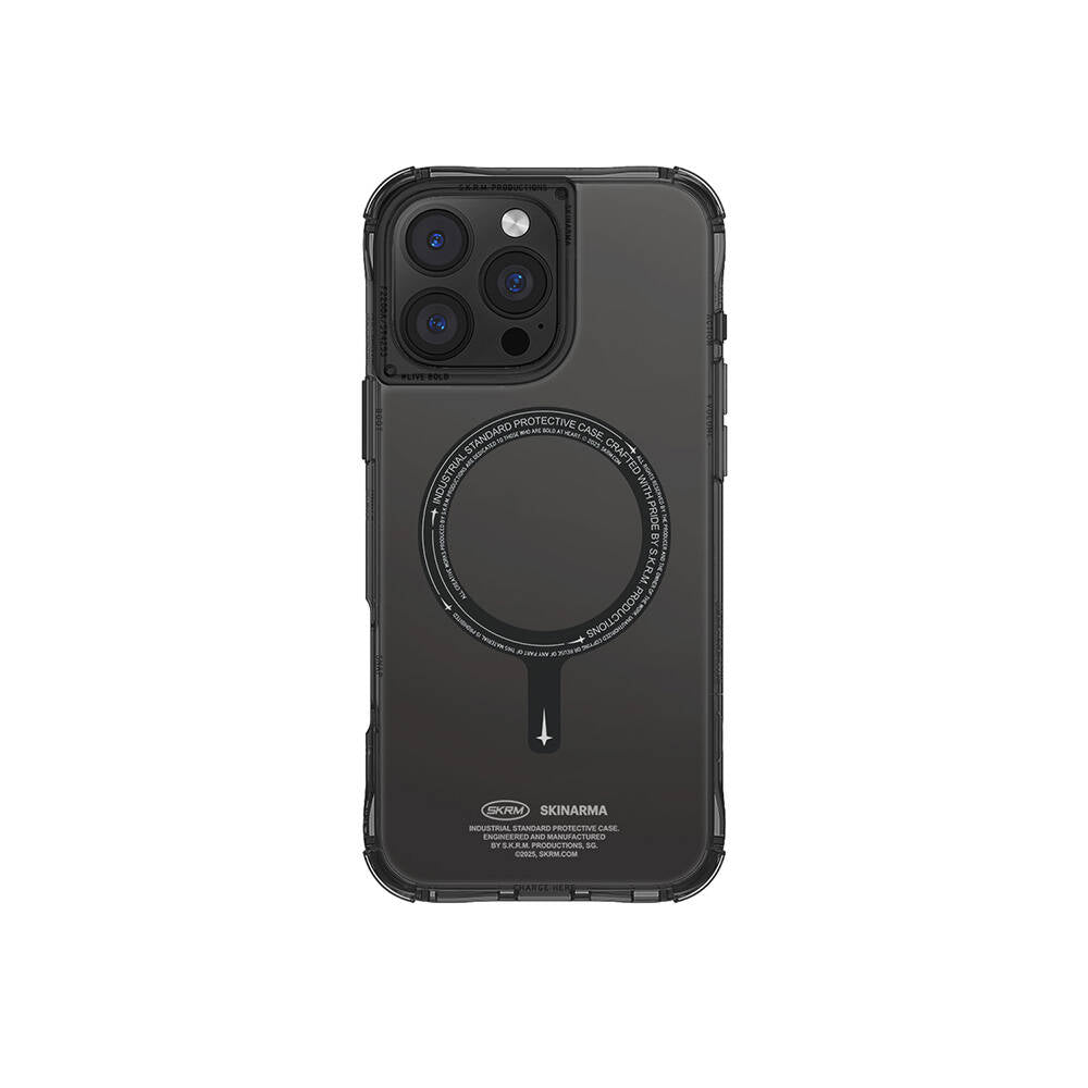 iPhone 16 Pro Max Kılıf M-safe Şarj Özellikli Şeffaf Airbag Tasarımlı Skinarma Saido Kapak
