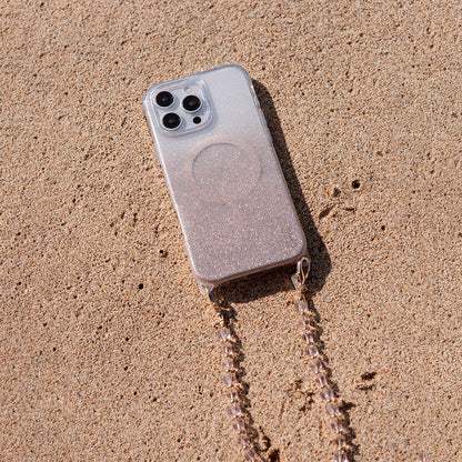 iPhone 16 Pro Max Kılıf M-safe Şarj Özellikli Simli Arka Yüzey Askı Aparatlı Coehl Lumino Kapak