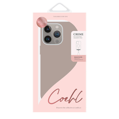 iPhone 16 Pro Max Kılıf M-safe Şarj Özellikli Soft Arka Yüzey Askı İpli Coehl Creme Kapak