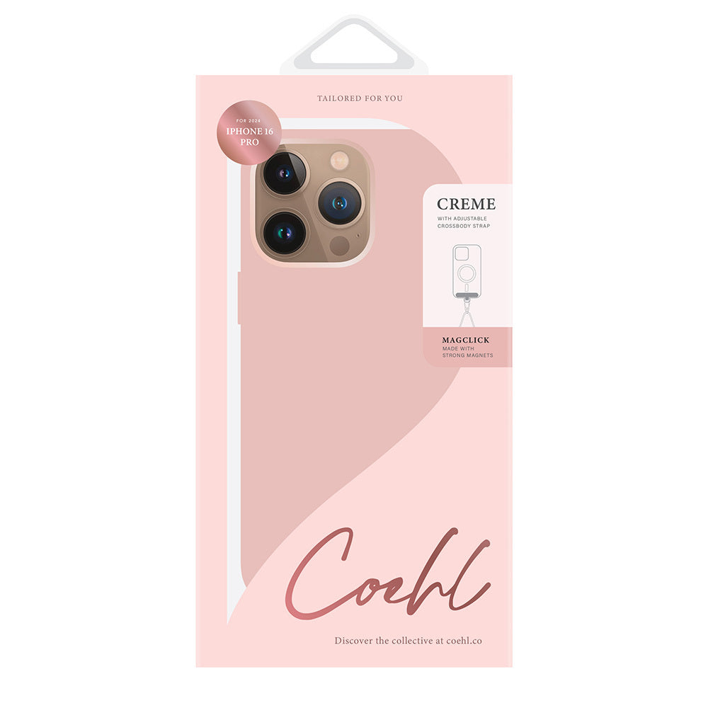 iPhone 16 Pro Max Kılıf M-safe Şarj Özellikli Soft Arka Yüzey Askı İpli Coehl Creme Kapak