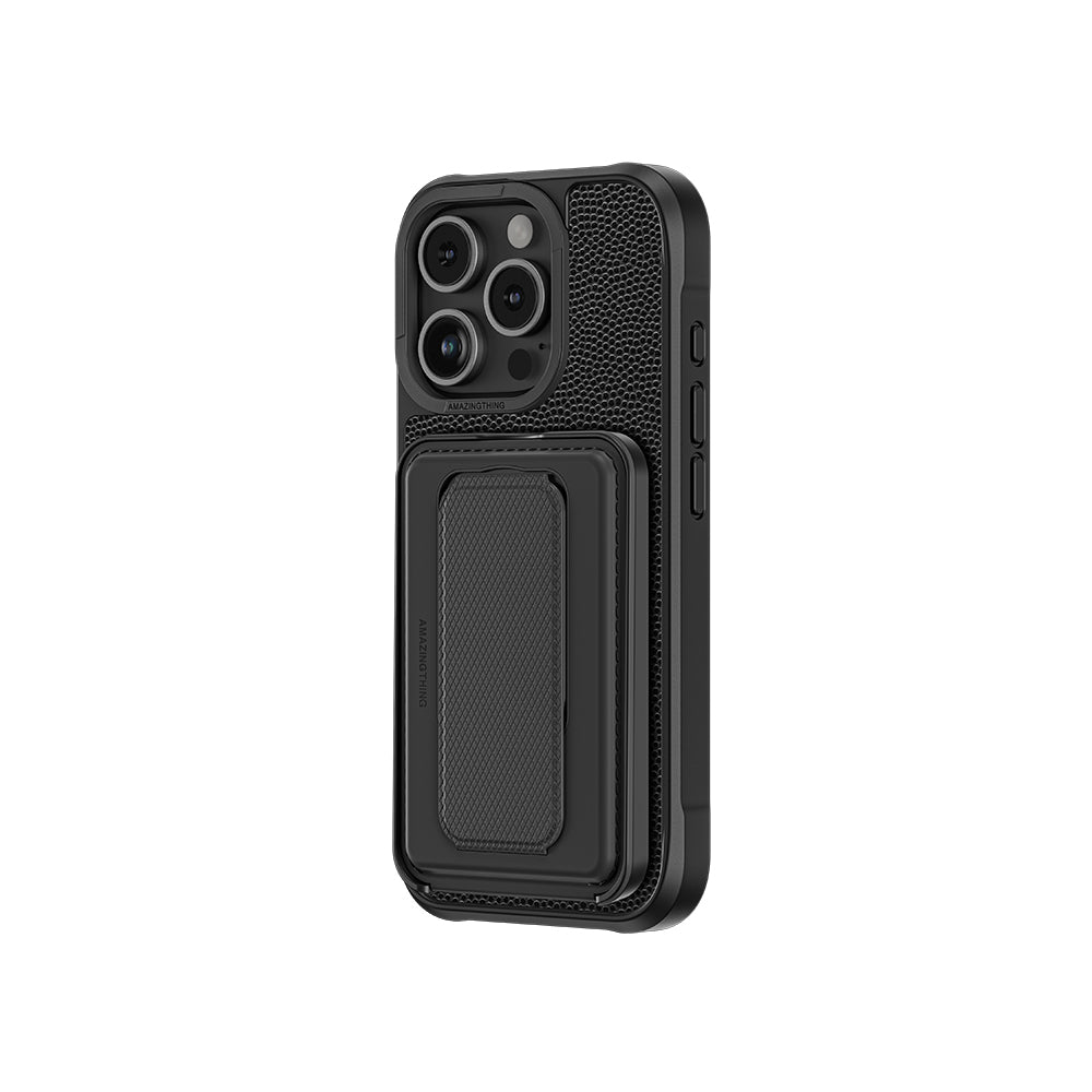 iPhone 16 Pro Max Kılıf M-safe Şarj Özellikli Standlı Kartlıklı Set Amazingthing Glamour Luxe Serisi Kapak