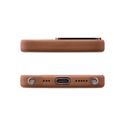 iPhone 16 Pro Max Kılıf M-safe Şarj Özellikli Standlı Suni Deri Tasarımlı Pynana Dancing Circle Serisi Kapak