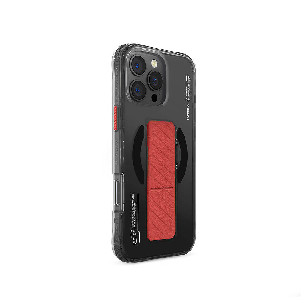 iPhone 16 Pro Max Kılıf M-safe Şarj Özellikli Teknoloji Desenli Standlı Skinarma Axon Kapak
