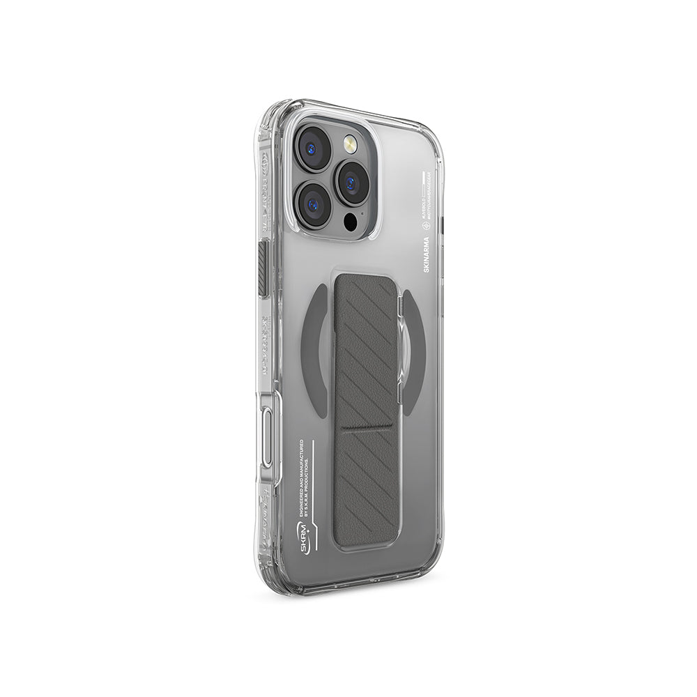 iPhone 16 Pro Max Kılıf M-safe Şarj Özellikli Teknoloji Desenli Standlı Skinarma Axon Kapak