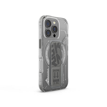 iPhone 16 Pro Max Kılıf M-safe Şarj Özellikli Teknoloji Desenli Standlı Skinarma Helio Kapak