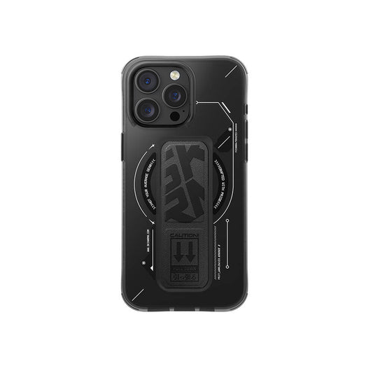 iPhone 16 Pro Max Kılıf M-safe Şarj Özellikli Teknoloji Desenli Standlı Skinarma Helio Kapak