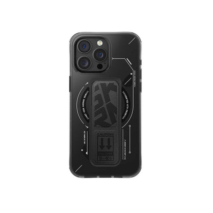 iPhone 16 Pro Max Kılıf M-safe Şarj Özellikli Teknoloji Desenli Standlı Skinarma Helio Kapak