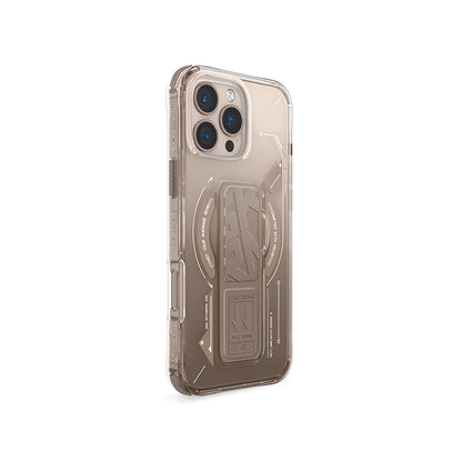 iPhone 16 Pro Max Kılıf M-safe Şarj Özellikli Teknoloji Desenli Standlı Skinarma Helio Kapak