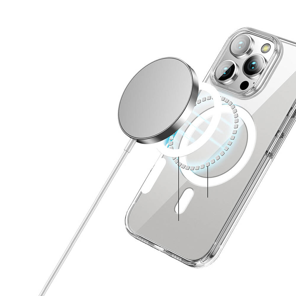 iPhone 16 Pro Max Kılıf M-safe Şarj Özellikli Transparan Sert PC Wlons Pita Kapak