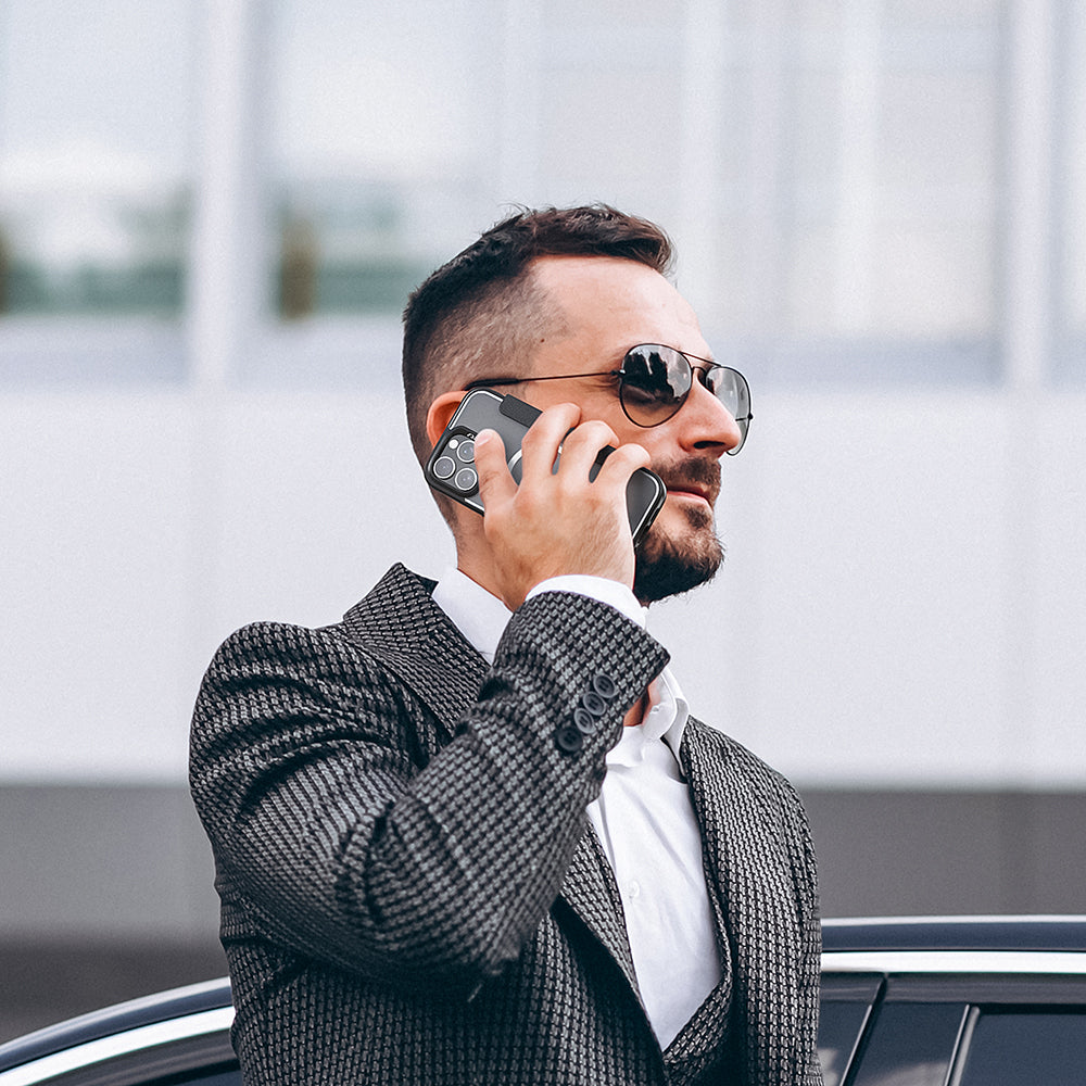 iPhone 16 Pro Max Kılıf M-safe Şarj Özellikli Vegan Deri Tasarımlı Şeffaf Arka Yüzey Kartlıklı Raptic Urban Folio Serisi Kapak