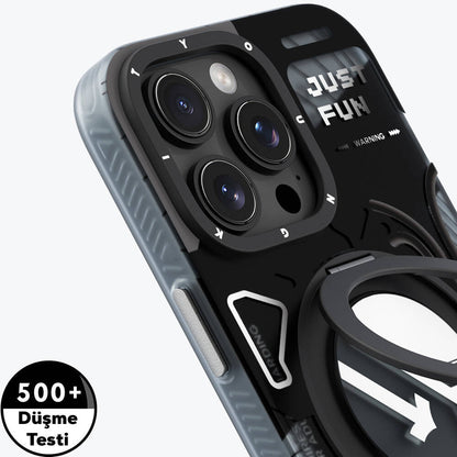 iPhone 16 Pro Max Kılıf M-safe Şarj Özellikli Youngkit 360° Standlı Starship Serisi Kapak