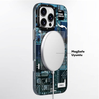 iPhone 16 Pro Max Kılıf M-safe Şarj Özellikli Youngkit 360° Standlı Technology Serisi Kapak