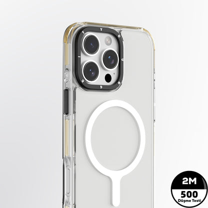 iPhone 16 Pro Max Kılıf M-safe Şarj Özellikli YoungKit Crystal Color Serisi Kapak
