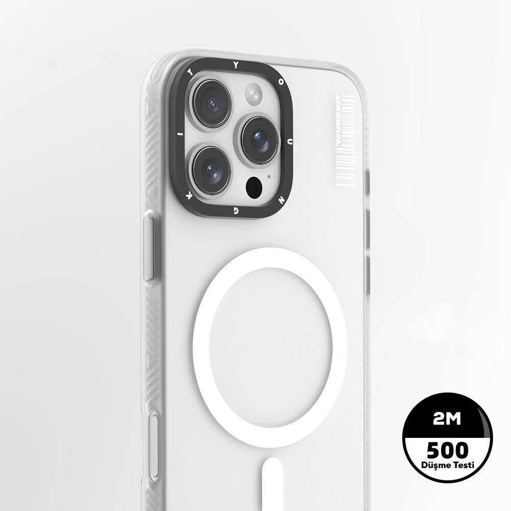 iPhone 16 Pro Max Kılıf M-safe Şarj Özellikli Youngkit Hidden Sand Serisi Kapak