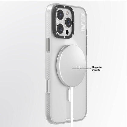 iPhone 16 Pro Max Kılıf M-safe Şarj Özellikli Youngkit Hidden Sand Serisi Kapak