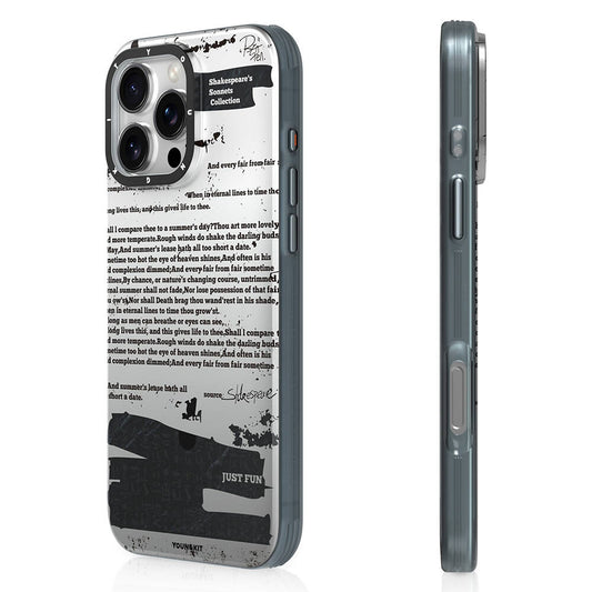 iPhone 16 Pro Max Kılıf M-safe Şarj Özellikli Youngkit Literary Serisi Shakespeare Kapak