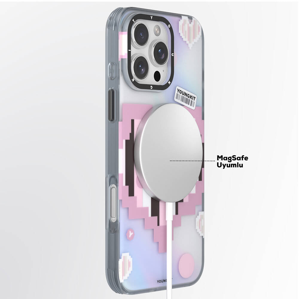 iPhone 16 Pro Max Kılıf M-safe Şarj Özellikli Youngkit Love Serisi Kapak