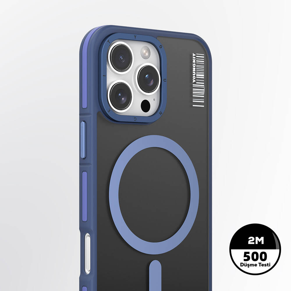 iPhone 16 Pro Max Kılıf M-safe Şarj Özellikli Youngkit Rock Sand Serisi Kapak
