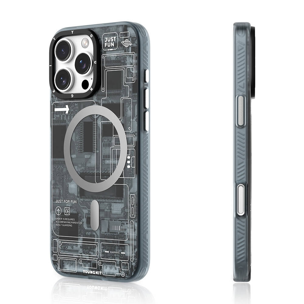 iPhone 16 Pro Max Kılıf M-safe Şarj Özellikli Youngkit Technology Serisi Kapak