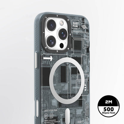 iPhone 16 Pro Max Kılıf M-safe Şarj Özellikli Youngkit Technology Serisi Kapak